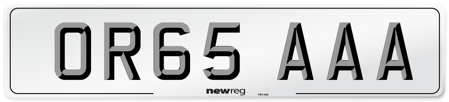 OR65 AAA Number Plate from New Reg